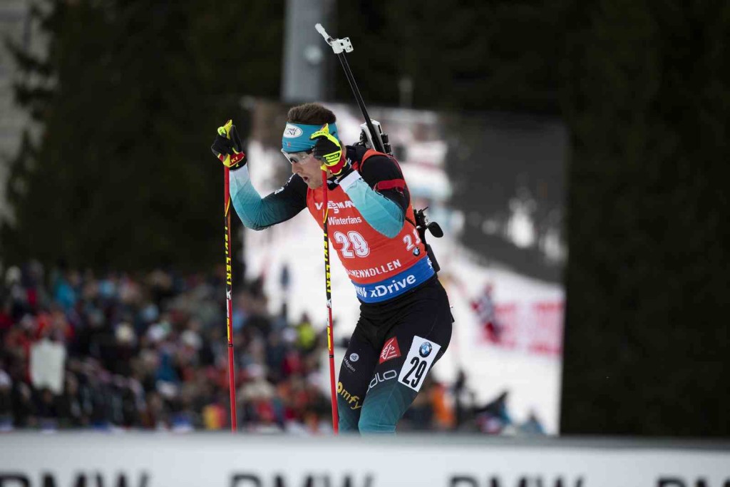 24.03.2019, Oslo, Norway (NOR): Fabien Claude (FRA) - IBU world cup biathlon, mass men, Oslo (NOR). www.nordicfocus.com. © Manzoni/NordicFocus. Every downloaded picture is fee-liable.